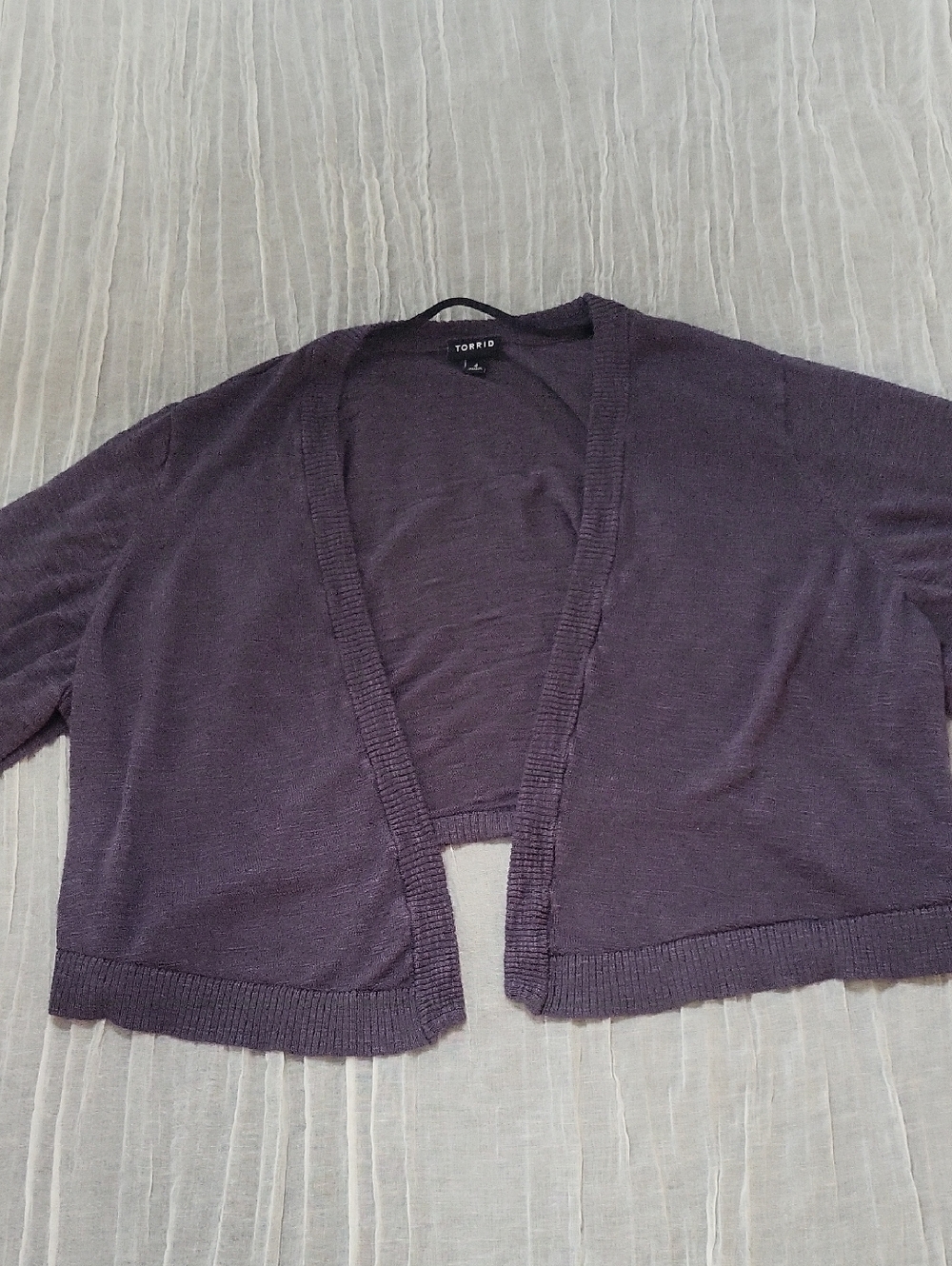 torrid 4x Dark Gray Shrug Cropped Open-Front Cardigan